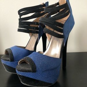 Black & Blue Statement Heels